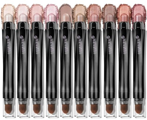 LUXAZA PRO Love'S Gifts Lidschatten-Stick, glänzend und matt, Braun metallic, Creme, Lidschatten, mit Fleckenschutz, wasserfest, 10 Stück