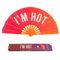 Fisura Large Folding Fan Original Fan with Large Lettering XXL Compartments Foldable Bamboo Fan 64 x 33 cm (Hot, Pink)