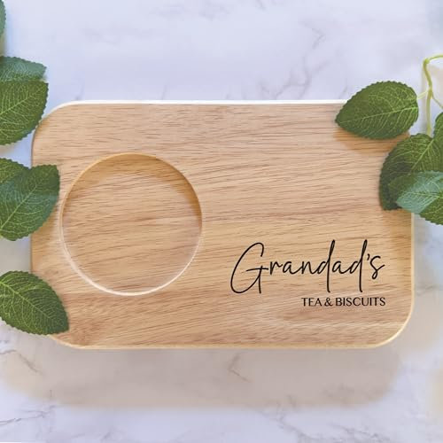 Personalised Engraved Wooden Tea and Biscuit Board | Serving Board | Valentine’s | Birthday | Housewarming | Coffee and Cake | Mothers Day