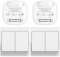 Cerhot funk lichtschalt funkschalt 230v funk lichtschalter ohne batterie set lichtschalter funk wireless light switch funkschalter batterielos funktaster funk-wandschalter für lichter (EU 2Gang 2V2 a)