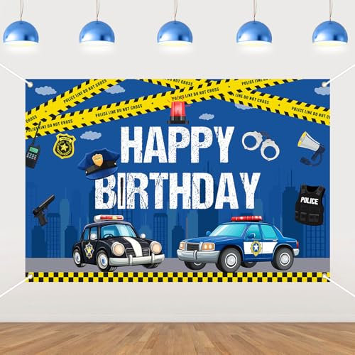 Kreatwow Polizei Geburtstag Deko Polizei Geburtstag Banner Hintergrund Polizist Party Dekoration Polizei Auto Foto Hintergrund Police Theme Birthday Baby Jungen Kinder 1st 2nd 3rd 4th 5th Geburtstag
