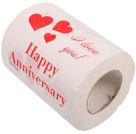BESPORTBLE Romantic Love Heart Printed Toilet Paper Roll - I Love The Poo Out of You Novelty Tissue for Valentine's Day - Weddings Anniversaries Fun Loved Ones