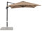 GOPLUS Parasol de Jardin Exterieur, Parasol Déporté avec 5 Inclinaisons Réglables, Rotation à 360°, 8 Baleines, Protection Solaire, 2,5 M Parasol Inclinable pour Balcon Patio Marché (Marron)