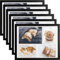 bomoe 6x Bilderrahmen 10x15 cm & 15x21 cm Schwarz – Fotorahmen Collage Holz für 4 Fotos, Kunststoffglas, Metall-Aufhängung & Passepartout Multirahmen für Bilderrahmen Set – Picture Photo Frame Galeria
