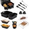 Moule Air Fryer Réutilisable pour Philips Dual Basket Airfryer 3000 9 Litres(6L/3L), 14 Pièces Air Fryer Accessoires avec Grille Racks, Moule Silicone Air Fryer pour Philips Airfryer Série 3000-5000