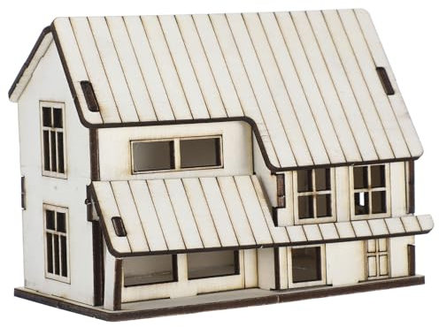 Kisangel 3D-Miniatur-Holzhaus Unfertiges -Kit Dorfhütte Puzzle Für Kinder Und Erwachsene Weihnachtsbemalung Montage