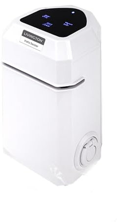 Livington InstaSealer Vertikales Vakuumiergerät – Kompaktes & Platzsparendes Vakuumgerät mit One-Touch Bedienung, Dual-Versiegelung, Auffangschale & Anti-Rutsch-Füßen - Für Lebensmittel & mehr