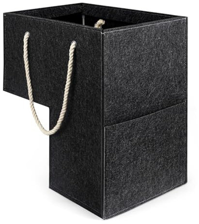 Panier D'escalier En Forme De L - Organisateur De Stockage En Feutre Pliable Avec Poignées | Coubelle D'escalier Pour Lessive, Jouets, Vêtements, Livres, Chaussures; Convient À Des Escaliers Tapis Et