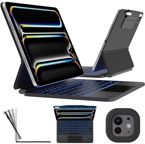 typecase Edge Keyboard Case for iPad Pro 11-inch (M5/M4) 20025/2024,Magic Keyboard Case with Multi-Touch Trackpad, 11 Colors Backlight, Automatic Sleep/Wake, Space Black