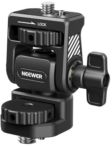 NEEWER Camera Field Monitor Mount Holder Bracket, 360° Swivel 180° Tilt Adjustable with 1/4 & 3/8 Screw Anti Twist Compatible with Atomos Ninja 5 & 7 Compatible with SmallRig Camera Cage, MA022