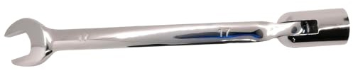 Boryxelina 17mm Combination Spanner, Chrome Vanadium Steel Metric Open-Ended Flexible Head Socket Scaffold Wrench