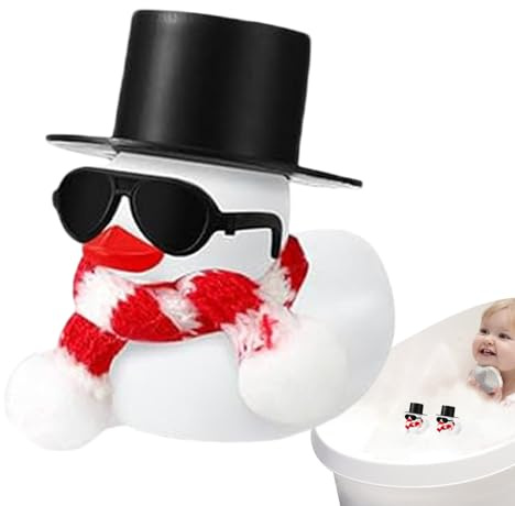 Weihnachtliches Gummientenspielzeug: Kleine gelbe Badeenten, Auto-Gummiente mit Sonnenbrille, Schal und Hüten | lustiges Badespielzeug für Kinder, Dekoration