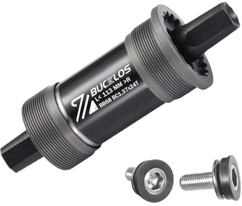 Zpengtai Tretlager Fahrrad Fahrrad-Innenlager mit Vierkantkegel, Glatte, abgedichtete Lager, MTB-Kurbelachse for Rennrad, Berg, faltbares Fatbike, E-Bike(BB68-113MM)