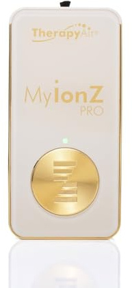MyionZ Pro Tragbarer Luftreiniger (Beige) – Zweite Generation Ionisator, >20 Mio. negative Ionen/cm³, Zone bis 50 cm, Akku 3,7 V/450 mAh, bis 36 h Laufzeit, Ozon ~0,001 ppm, USB-Ladung