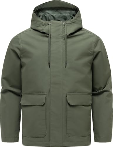 Ragwear Herren leichte Übergangsjacke kurze wasserdichte und atmungsaktive Jacke mit verstellbarer Kapuze Mr Them Light YOUMODO S-6XL