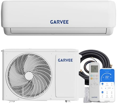GarveeTech Aire acondicionado central split pintura pintura decorativa 12000 BTU - Clase energética A++ - Gas R32 - Bomba de calor silenciosa - Control WiFi - 220-240V 50Hz - Estándar europeo - With