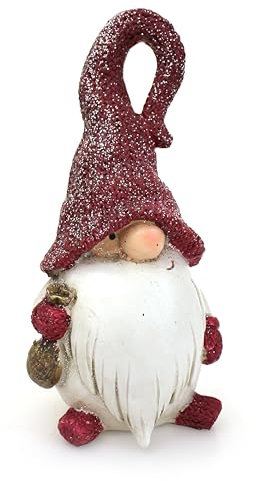 TEMPELWELT Deko Wichtel Figur Gnom 16 cm, Polystein rot weiß, lustige Wichtelfigur Zwerg Winter Weihnachten Winterdeko Winterwichtel…