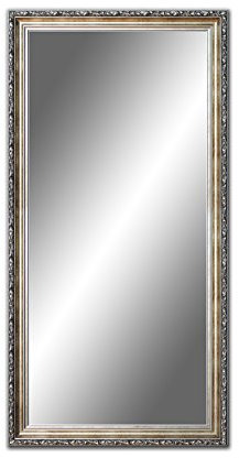 120 x 60 cm, 60 x 120cm Spiegel mit Rahmen, Badezimmerspiegel Antik, Alte Spiegel, Handgefertigte, Stabiler Rückwand, Rahmenleiste: 60 mm breit und 45 mm hoch, Rahmen Farbe: Gold- Silber