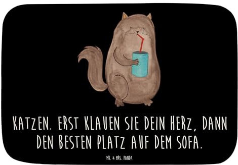 Mr. & Mrs. Panda Badvorleger Katze Dose - Geschenk, Badematten, Badezimmerteppich, Duschvorleger, Katzenbesitzerin, Katzenmotiv, Katzendeko, Katzen,