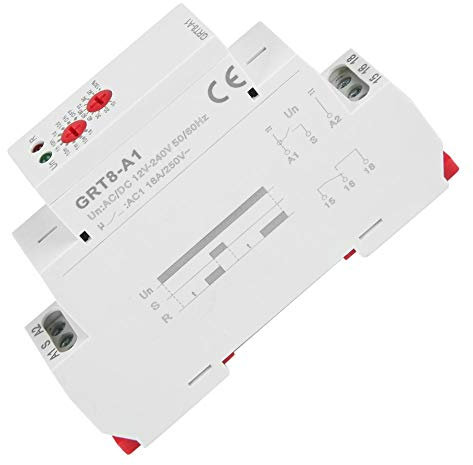 Relé de Temporización Mini GRT8-A1 CA/CC 12-240V Rail DIN Mini