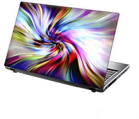 TaylorHe 13-14 inch Laptop Skin Vinyl Decal with Colorful Patterns and Leather Effect Laminate MADE IN England Colourful Swirls