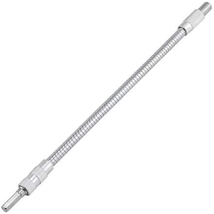 KATUR Flexible Socket Extension Bar Set,Cable Flexible Shaft Extension Bar Ratchet, Flexible Extension Drill Bit Holder for Screwdriver, 3pcs 1/4 Inch Hex Shank (300mm Length)