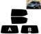 Passgenaue Tönungsfolie für Land Cruiser 3-Türen 2003-2009 Heck/Seitenscheiben (05% Tiefschwarz, B)