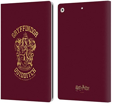 Head Case Designs sous Licence Officielle Harry Potter Gryffindor Quidditch Deathly Hallows X Étui Portefeuille en Cuir Compatible avec Apple iPad 10.2 2019/2020/2021