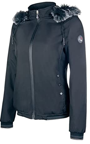 HKM Damen Winterjacke-9799 Windjacke, Schwarz, XL EU