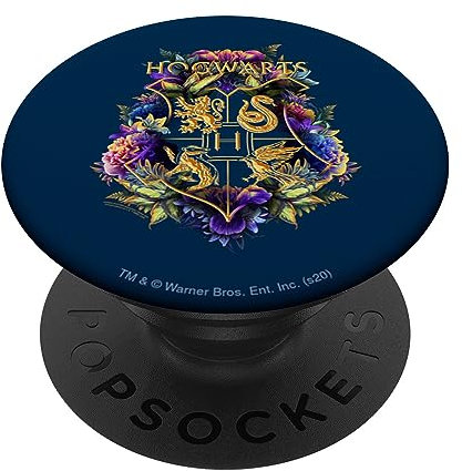 Harry Potter Hogwarts Multi-Colored Floral Crest PopSockets PopGrip: Ausziehbarer Sockel und Griff für Handys/Tablets mit Tauschbarem Top