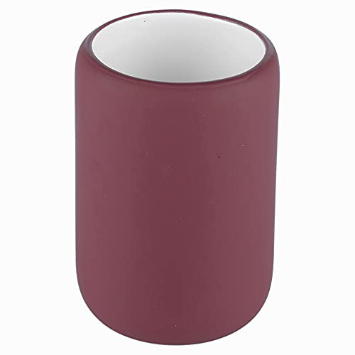 3pcs Ceramic Matt Colour Matching Bathroom Dispenser Tumbler Toilet Brush Set (Purple, Toothbrush Tumbler)