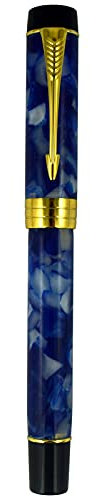 Jinhao Century Series 100 Fountain Pen, Dark Blue Marble, 18KGP Fine Nib With Ink Converter, Arrow Clip, Gift Box