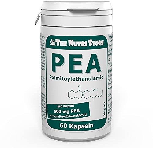 PEA 600 mg vegane Kapseln 60 Stk. - N-Palmitoylethanolamid - 1200 mg je Tagesdosis - 1 Monatsvorrat - The Nutri Store - Made in Germany