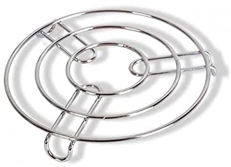 CABLEPELADO Salvamantel Redondo Acero Inoxidable, Rejilla Protector Hornillo Eléctrico, Salvamanteles de Cromo, Cubre Mantel Sin Mango, Protector encimera Cocina, Acabado Cromado, Diámetro 19 cm