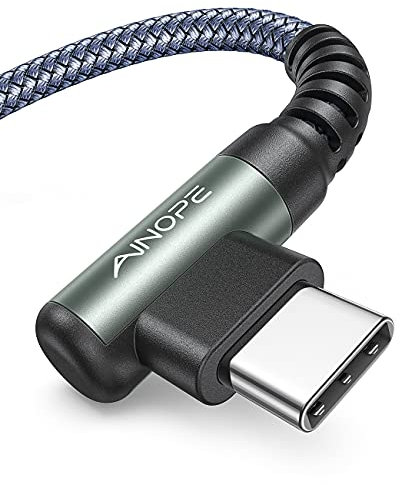 AINOPE USB C Ladekabel 1M, 3.1A Schnellladekabel USB C, USB C Kabel Winkel, haltbares Nylon geflochtenes ladekabel usb c für Samsung S20 S10 S9 S8 Plus, Note 10 9 8 LG V30 V20 G6