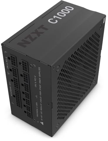 Nzxt C1000 PSU (2022) - PA-0G1BB-UK - Fuente de alimentación de 1000 vatios - Certificado 80+ Gold - Totalmente Modular - Cables con Funda - Fuente de alimentación ATX Gaming