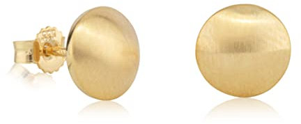 NKlaus Paar Ohrstecker 333 Gelb Gold 8 Karat rund mattiert 9mm kleine Ohrringe Ohrschmuck 1647