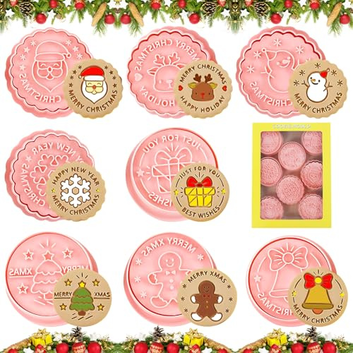 Lets Joy Weihnachten Ausstechfomen Set, 8 Stück Weihnachten Ausstecher, Plätzchenausstecher Keksausstecher, Plätzchen für Kuchen Keks Fondant