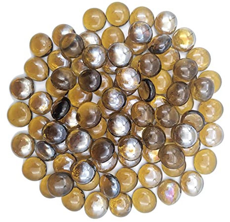 YGFRSTO Mélange de perles plates en verre pour décoration d'aquarium - Perles en verre (jaune)
