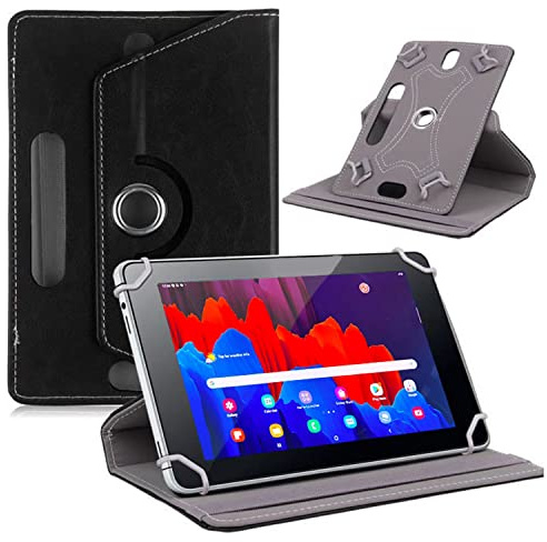 Visiodirect Etui Rotatif en Simili Cuir pour Tablette Samsung Galaxy Tab A SM-T550 T551 T555 SM-P550 9.7 - Noir