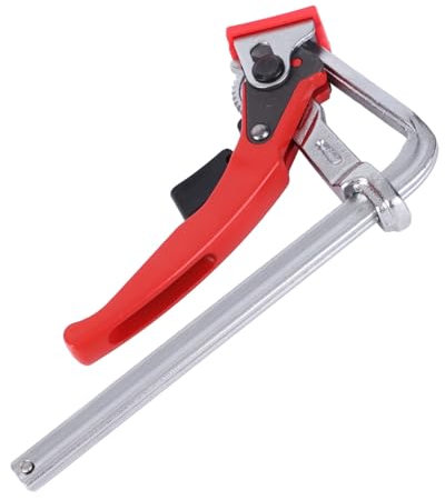 Garosa Ratcheting Table Clamp, Aluminium Alloy Quick Release Lever Clamp, 16cm Opening, Red