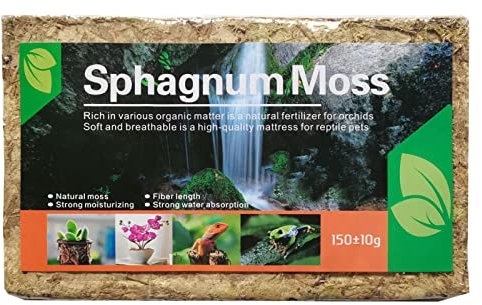 Sphagnum Moos Für Pflanzen | Natürliches Sphagnum Moos | Wassermoos Trockenmoos | Orchideen Terrarium Blumenerde | Orchideensubstrat | Blumenerde Zimmerpflanzen Torfmoos Für Garten