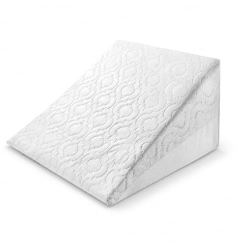 Sleep Wish Bed Wedge Pillow for Sleeping, 60 x 60 x 20 cm Elevated Support Cushion with Washable Cover for Reading, Resting, Sitting, Back, Legs and Upper Body Elevation, White