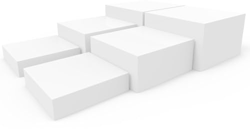 Buffet Risers, Food Risers for Buffet Table, Display Stand Shelf for Catering Dessert Collectibles Jewelry Figures Show, Acrylic Cube Display Nesting Risers with Hollow Bottoms, 6 Pcs
