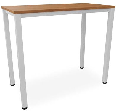 Stehtisch Büro-Besprechungstisch Metallgestell grau, Beine quadratisch, Steh-Arbeitstisch Gesamthöhe 112,5 cm, Pausentisch Empfangstisch hauseigene Fertigung, Workstation (Buche, 120 x 60 cm)