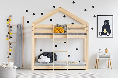 RC ROOM COLOREE for kids Etagenbett aus Holz – 2-Sitzer/Hütte für Kinder Leo DOBLO 80 x 160 cm mit Lattenrost