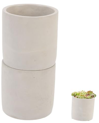 KONTONTY 2pièces Pots De Ciment Ensemble De Contenants pour Plantes Et Décoration De Bureau Style Élégant pour Amateurs De Jardinage