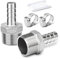 ERGAOBOY 2 pcs raccords cannelés de tuyau, 8 mm barbelé à 1 BSP mâle BSP raccords, 304 raccord à compression en acier inoxydable pour l’eau, industriel