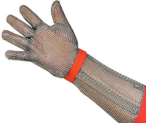 AADDFDD Guantes resistentes a los cortes, guantes de acero 304 resistentes a los cortes, guantes de trabajo de seguridad de brazo extendido, guantes resistentes a cortes para cocinar al aire libre, S,