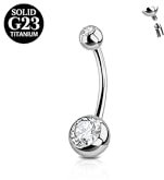 AceFun massivem Titan Bauchnabelpiercing,14mm Gewinde für 14G Bauchnabelpiercing Titan Ringe Nabelpiercing Silber Ringe Nabelpiercing Schmuck für Frauen Männer Männer